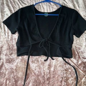 Black cropped top